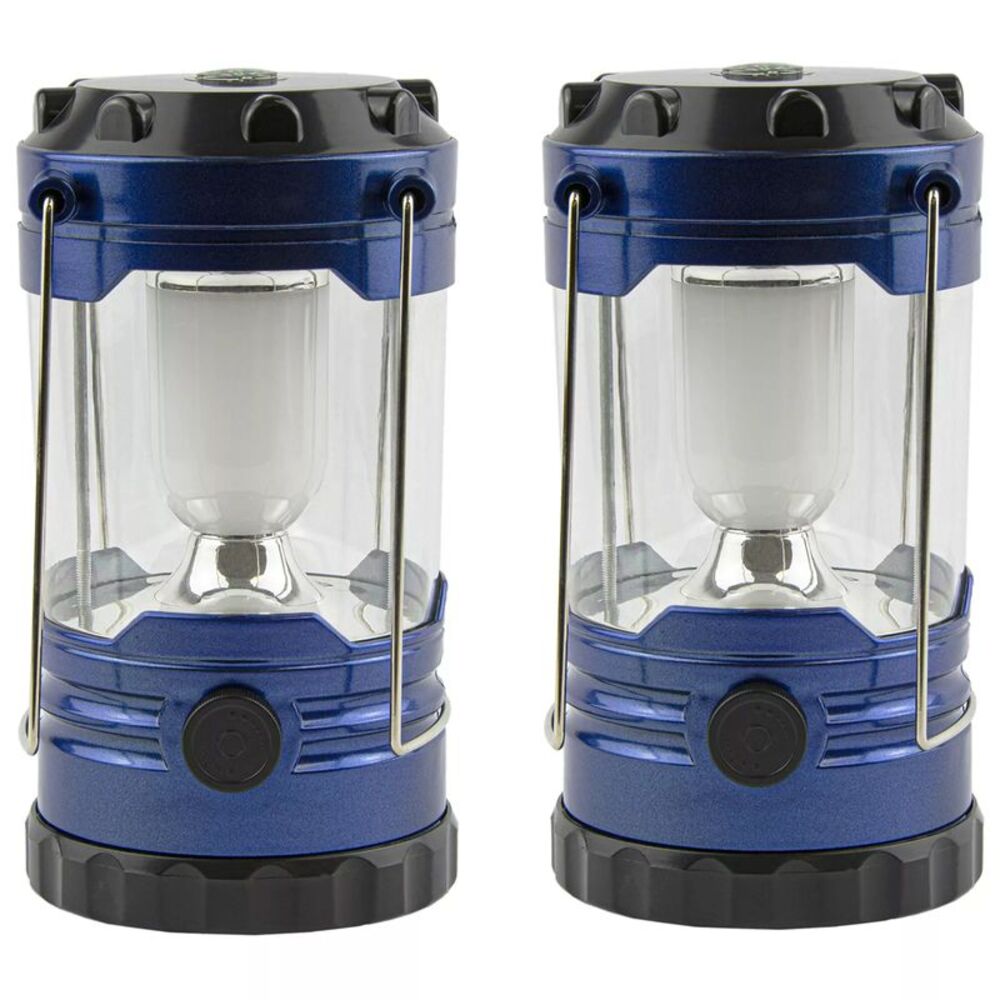 Woodland Creek 8-Inch LED Lantern with Compass in Blue, 2 Pack